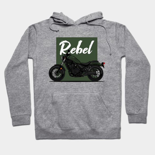 Green Rebel 500 Art Hoodie by GoldenTuners